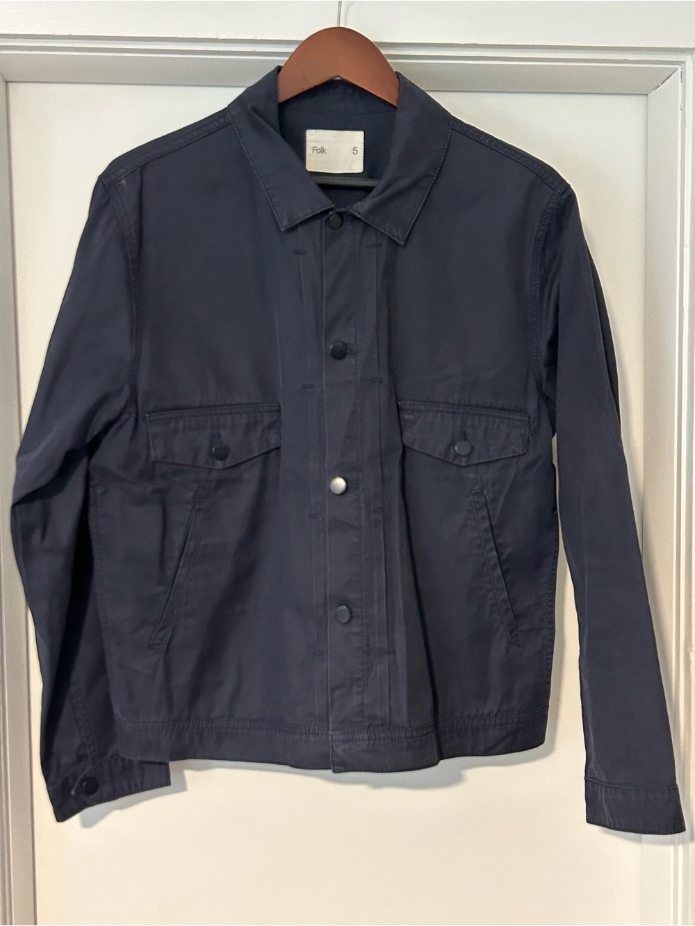 Folk Men's Navy Cotton Twill Jacket Size XL (5)